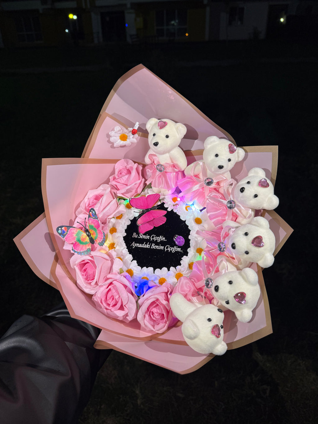 Ayıcıklı Ayna Buketi