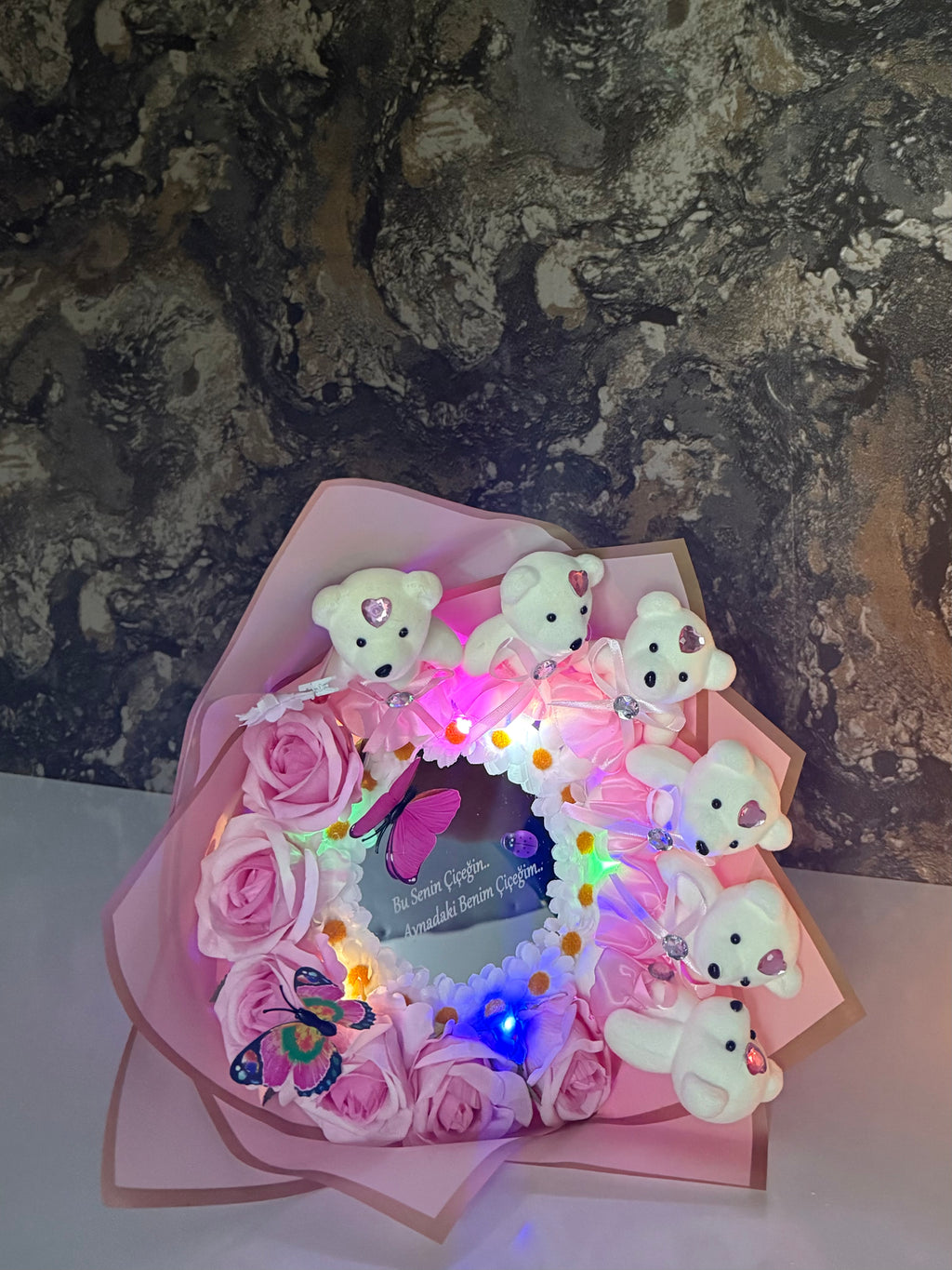 Ayıcıklı Ayna Buketi